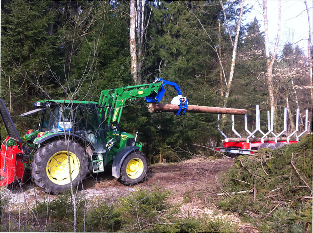 Waldarbeit mit der Rückezange